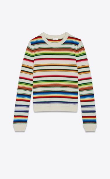 Wool sweater with Mexican stripes